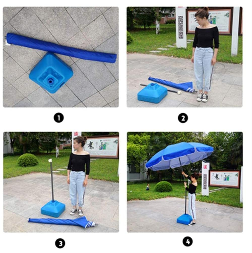 Feng Shui， Parasole ogrodowe Duży parasol plażowy Patio ogrodowe Parasol przeciwsłoneczny Stalowy słup Kompaktowy parasol przeciwsłoneczny do małych patio na świeżym powietrzu Niebieski parasol (bez