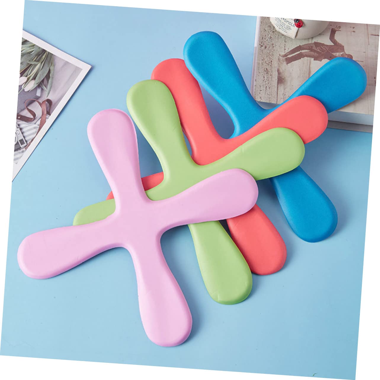 Yardwe 4sets Foam Flying Toy for Boys and Girls Boomerangs Outdoor Plaything Safe Lightweight Discs 2pcs*4