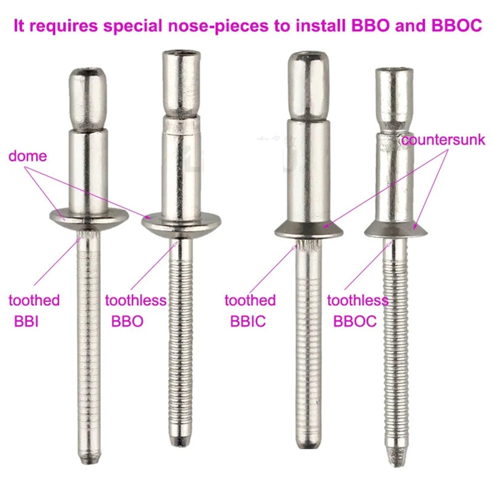 30/50pcs High Strength Structural Blind Rivets 304 Stainless Steel Sealed Waterproof Rivet Dome Countersunk Rivetts | 50Pcs BBI,6.4x20 mm