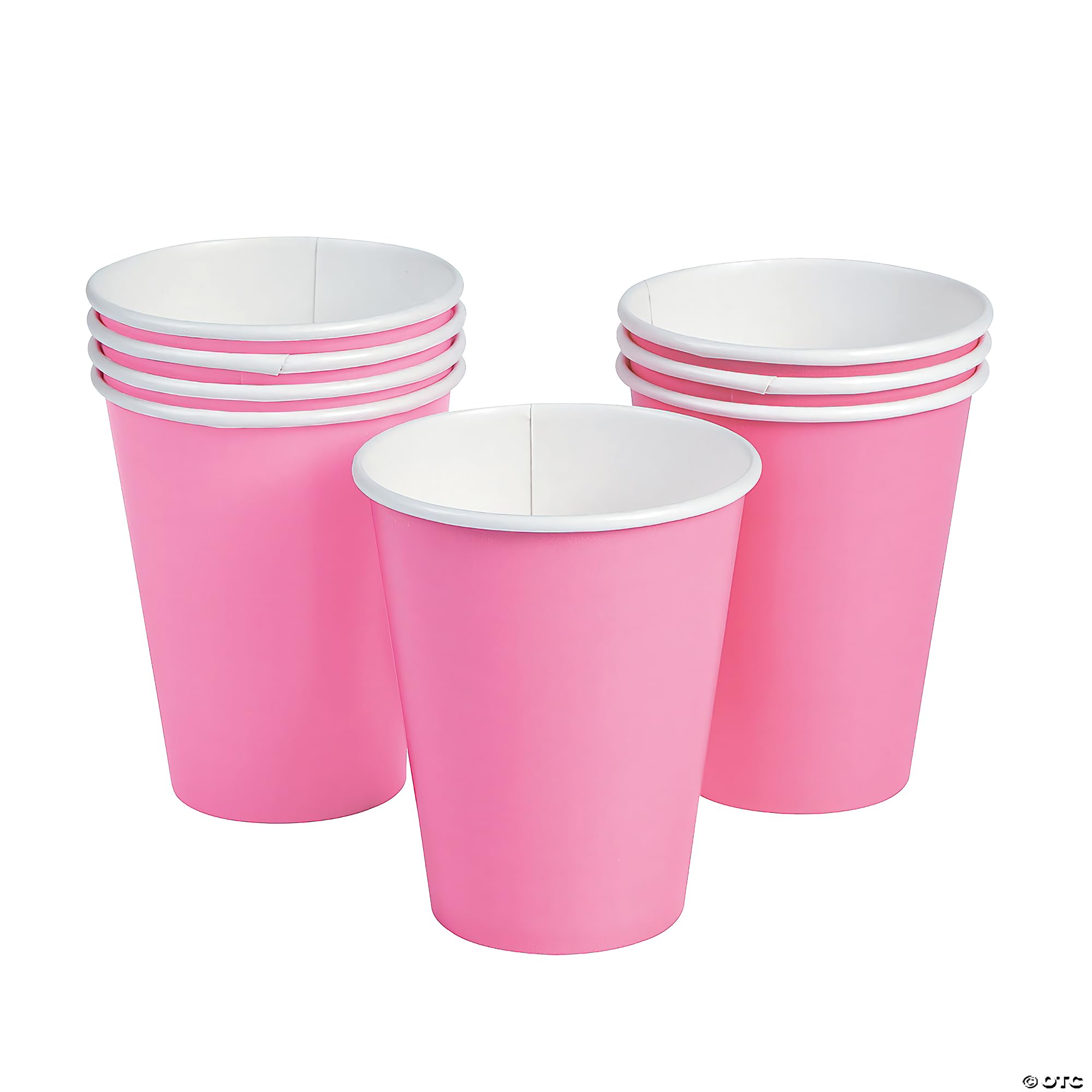 Fun Express Lot de 24 gobelets en papier rose bonbon de 255 ml pour fête – Fournitures de fête – Vaisselle solide – Gobelets solides – Fête – 24 pièces