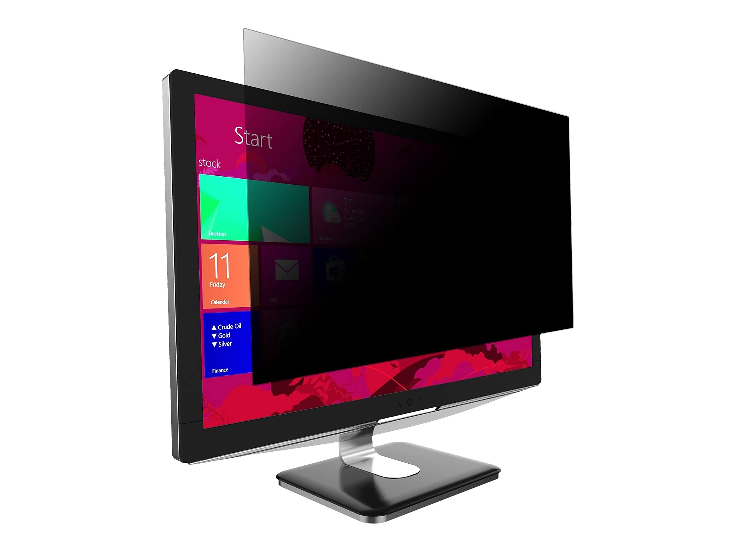 V7 PS23.0W9A2-2N 23" Privacy Filter (16:9, 20.07 x 11.29 in / 50.98 x 28.68 cm, Cleaning Cloth, mounting Straps) matt/Glossy