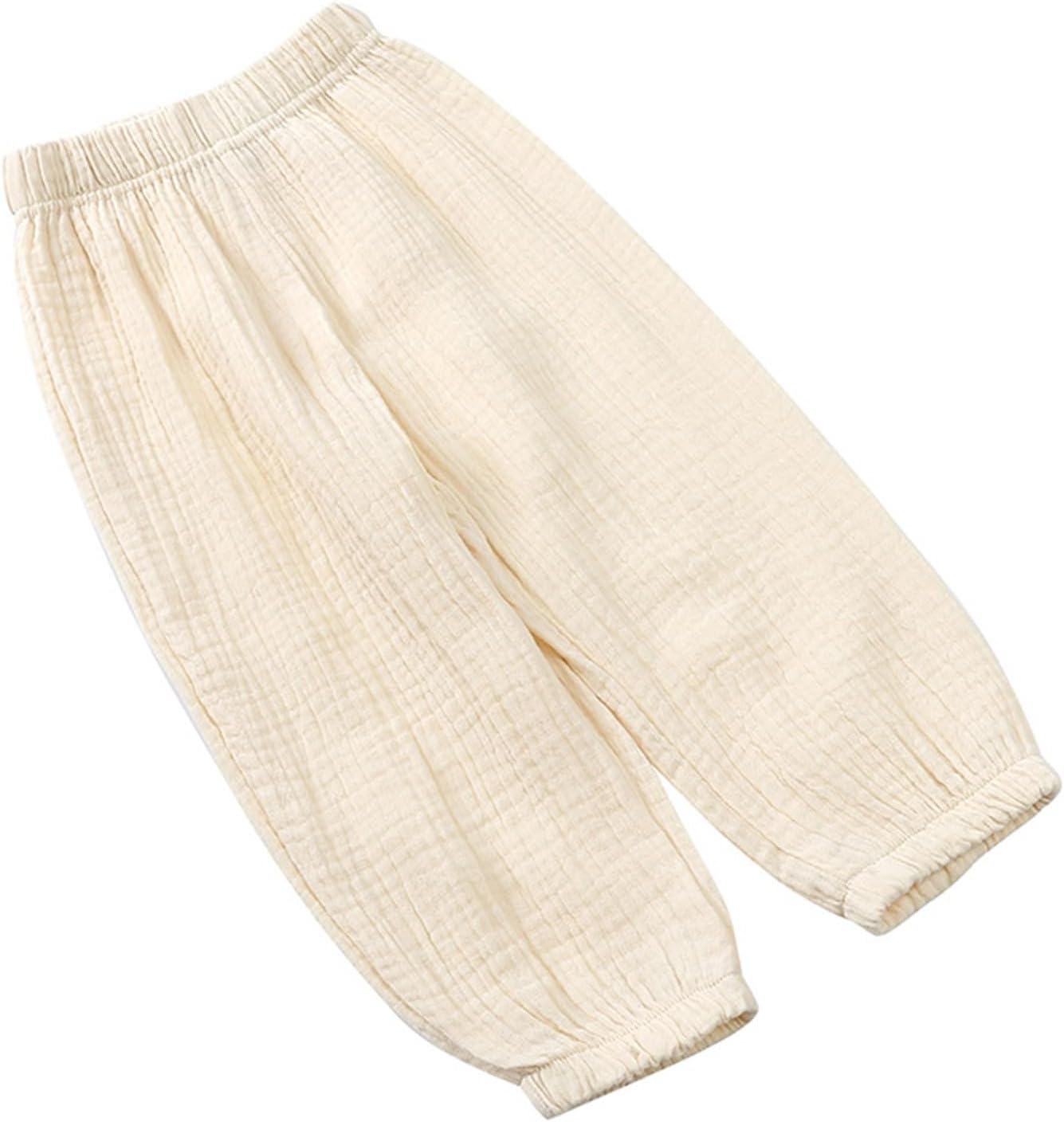 Toddler Cotton Linen Plain Pants for Boys Girls Harem Trousers Comfy Linen-Blend Joggers Casual Basic Soft Long Bloomers