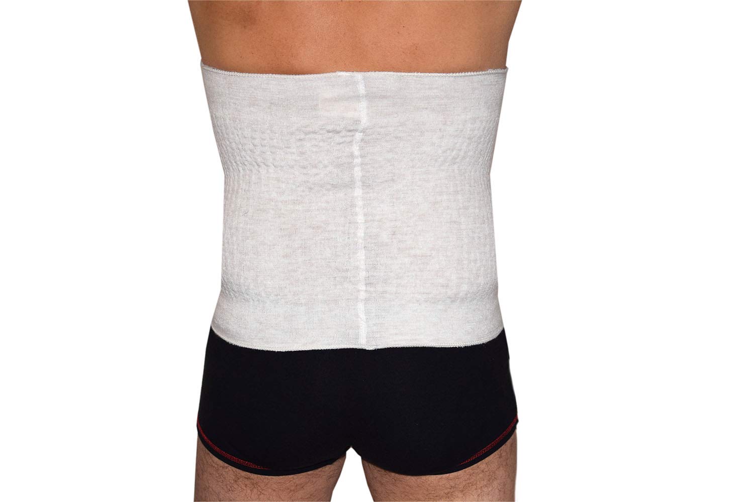 PANCERA Bandeau élastique thermique mélangé laine 50% pour dos ventre reins et foie, adulte mixte Homme femme, BIANCO