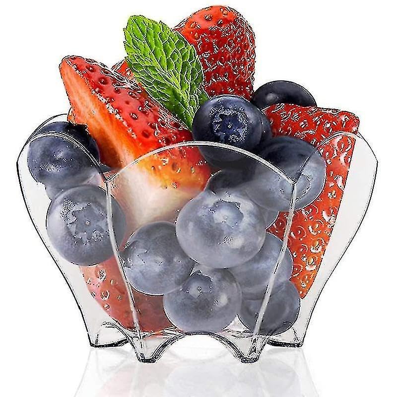 APOLLINE INDIA® 20pcs Mini Parfaits Dessert Cups Clear Crystal 70ml Small Serving Bowl for Tasting Party Desserts Appetizers(Flower Shape) 3