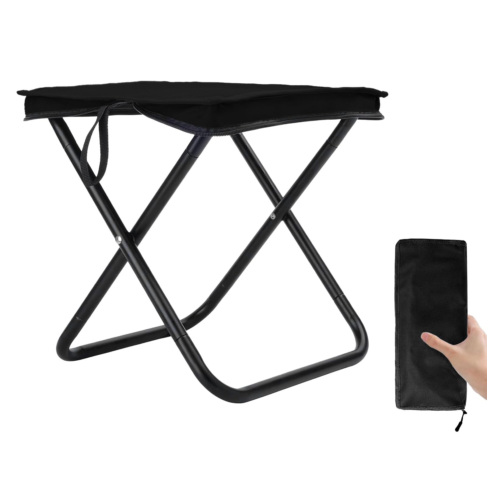 Camping Stool Portable Pocket Handbag Stool, Collapsible Chair Folding Stool for Adults Holds 275lbs, Small Camp Seat for Camping (2 PC)-image-19