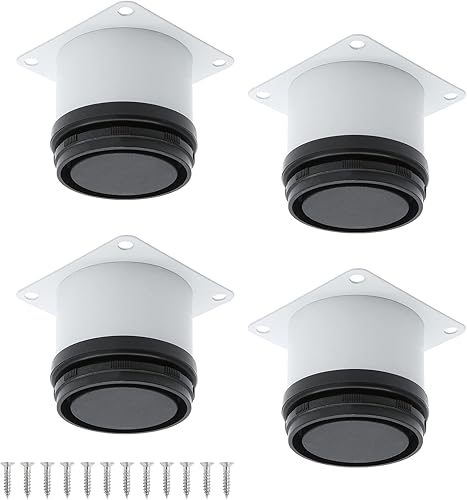Paquete de 4 patas ajustables blancas para muebles, patas redondas ajustables de acero inoxidable de 2 pulgadas1.969 in para muebles, sofá, mesa,