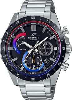 Edifice EFR-573HG-1AVUDF Bluetooth Analog Black Dial Men Watch Silver Stainless Steel Strap (EX540)