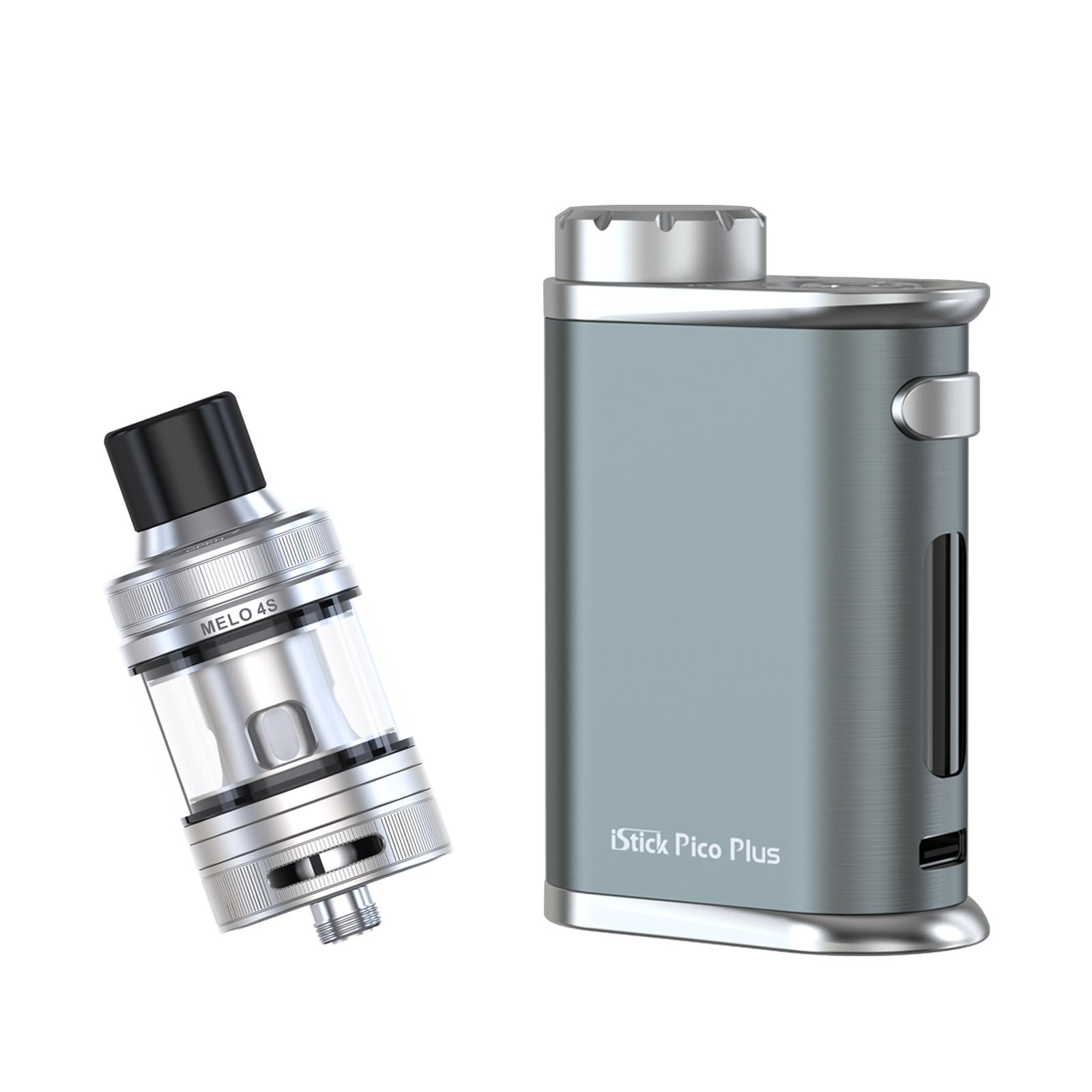 Eleaf Vape Istick Pico Plus with Melo 4S Kits 2-4ml Glass Tank 75W 5V 2A Fast Charge Refillable No 18650 No Nicotine (Grau)