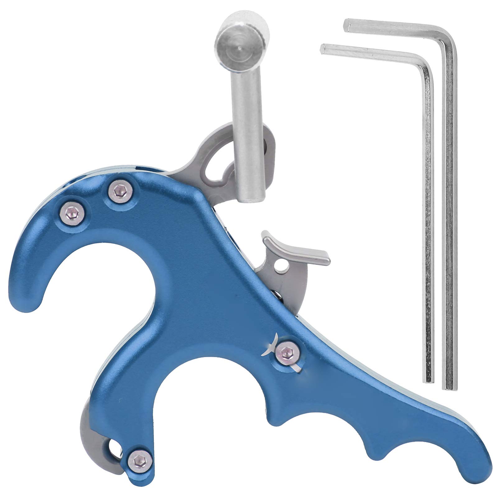 Liberador de Ayuda de Arco Compuesto, Ayuda de Liberación de Tiro con Arco de Liberación de Pulgar para Accesorio de Arco Compuesto (Azul)