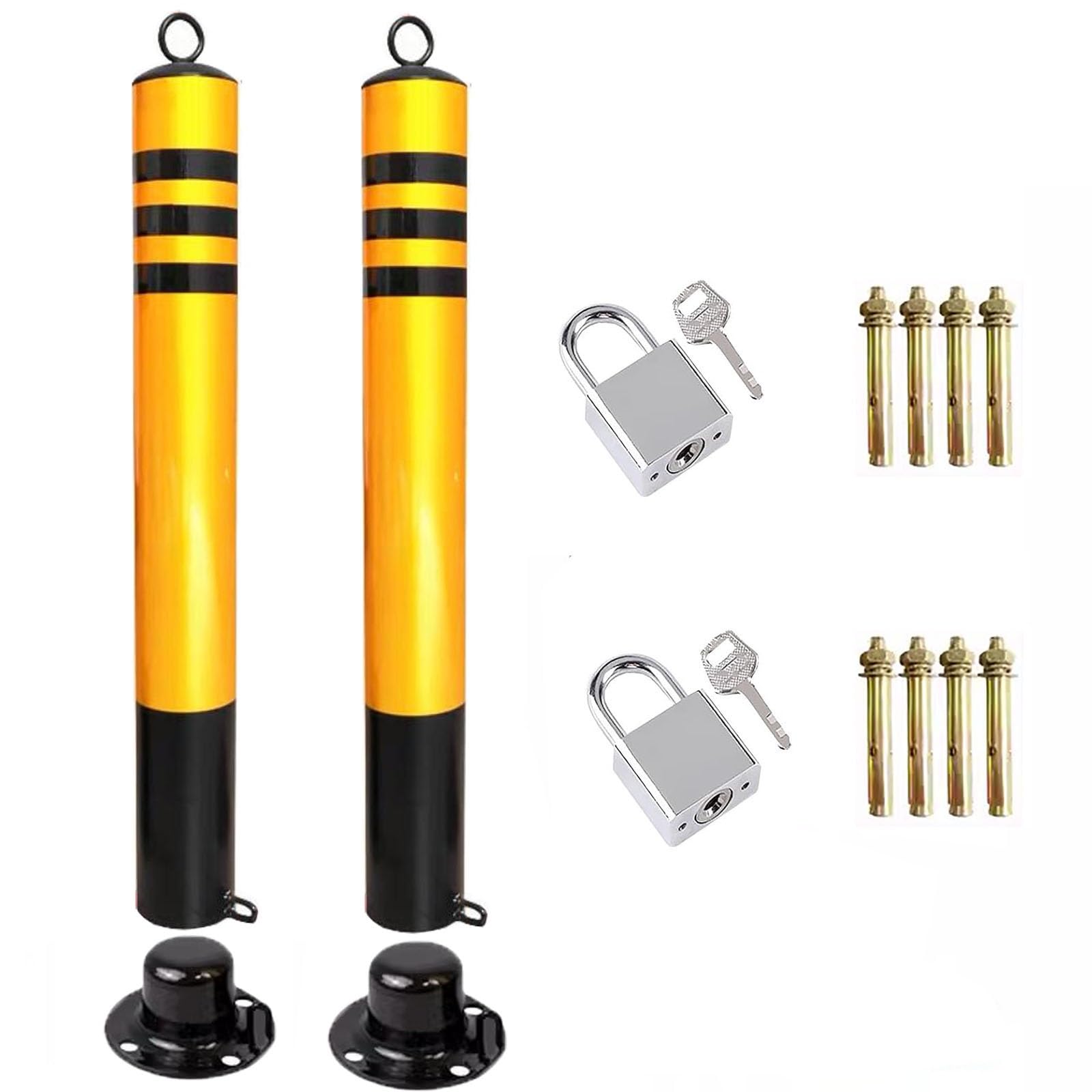 JYBNBBE Delineator Post Cone Driveway Caution Sign 75cm/ 90cm/ 110cm Tall Detachable Driveway Security Bollards, Noticeable Traffic Delineators Post For Warning Or Precaution, Ch,2 Pack-H 75cm/30inch