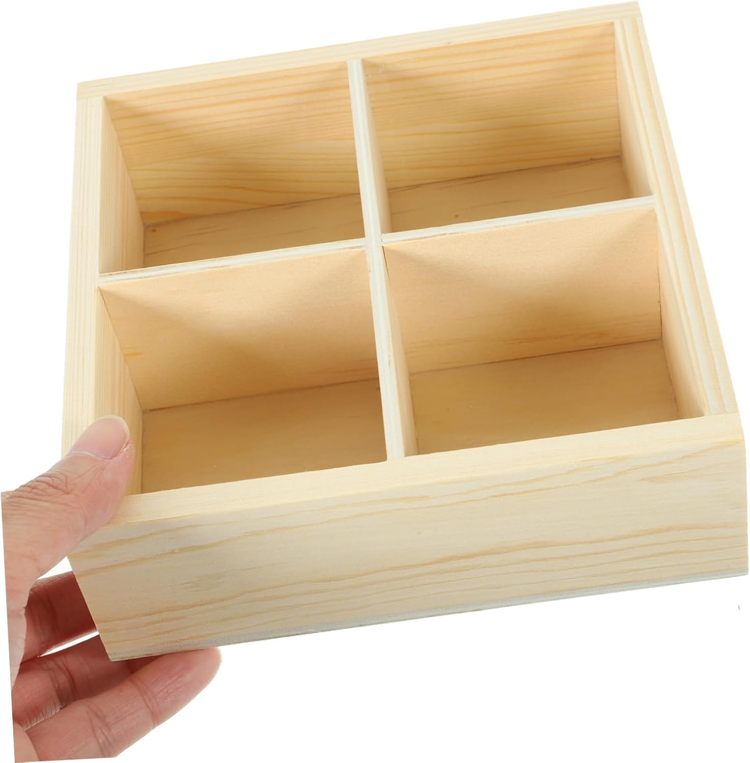 Garneck Garden Box Wooden Succulent Planter Tray Cube Storage Organizer for Plants Home Planter Tray