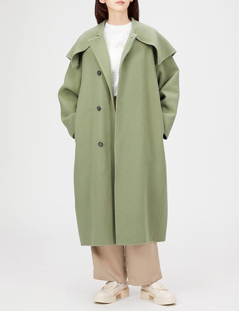 Amazon | [ミースロエ] リサイクルウールビッグカラーコート