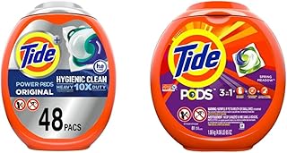 Tide-Hygienic-Clean-Heavy-10x-Duty-Power-PODS-Laundry-Detergent-Soap-Pods & PODS, Laundry Detergent Liquid Pacs, Spring Meadows, 81 Count - Packaging May Vary