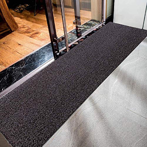 Image of Pvc Cushion Rectangular Foot Mat Dirt Rub Off Thick Mesh Main Entrance Doormat With Anti-Slip Rubber Backing For Home,Bed /Bathroom,Offices,Restaurants,Hospitals Shops (2X10Ft,Coffee)