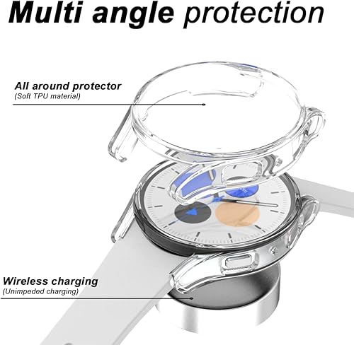 Miniatura 3 de Funda protectora de pantalla para Samsung Galaxy Watch 6 de 1.732 pulgadas, paquete de 4 protectores de poliuretano termoplástico suave de repuesto