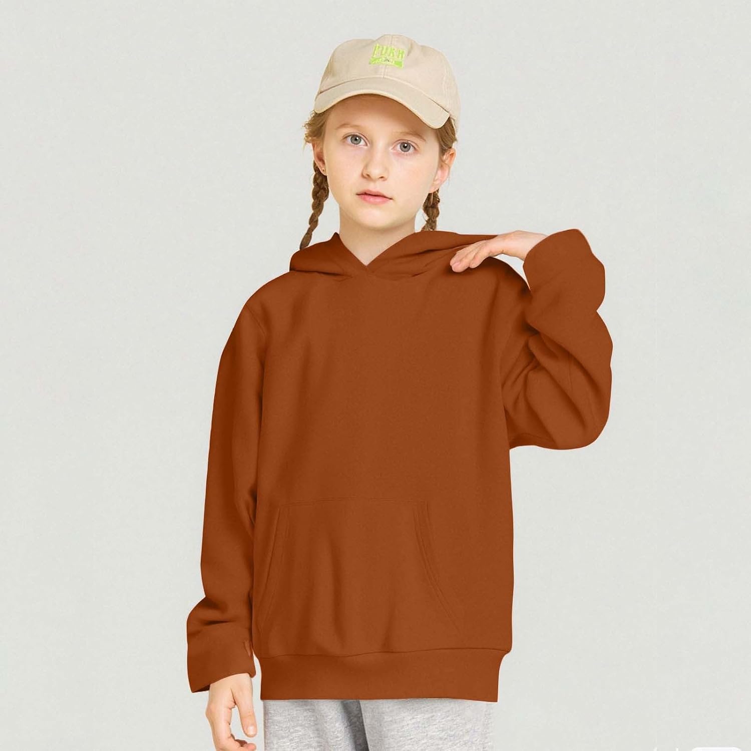 Kids Classic Fleece Hoodie Pullover Kangaroo Pocket Top