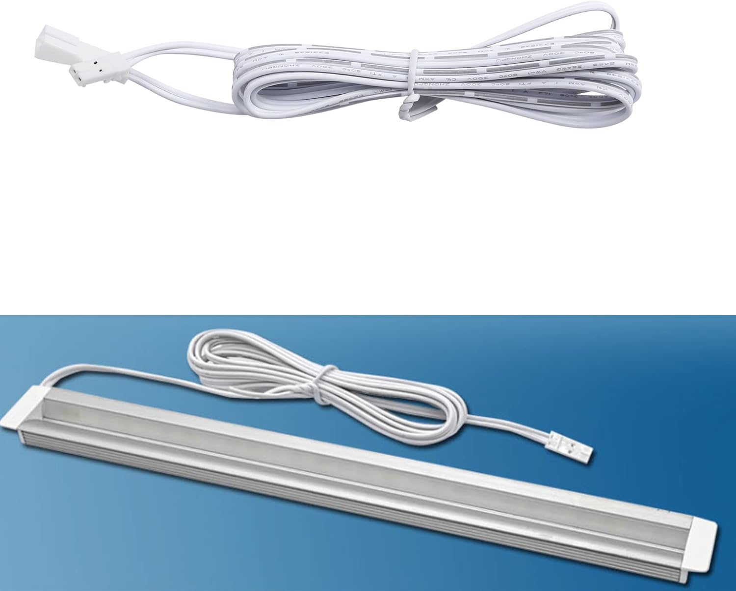 SinLoon 2-pin Extension Cable 2m / 6.6ft- for LED Cabinet Puck Lights Under Cabinet Lighting Kit, Male to Female Cable Plug Connector Extension Cords 5 Pack (Male to Female, White)