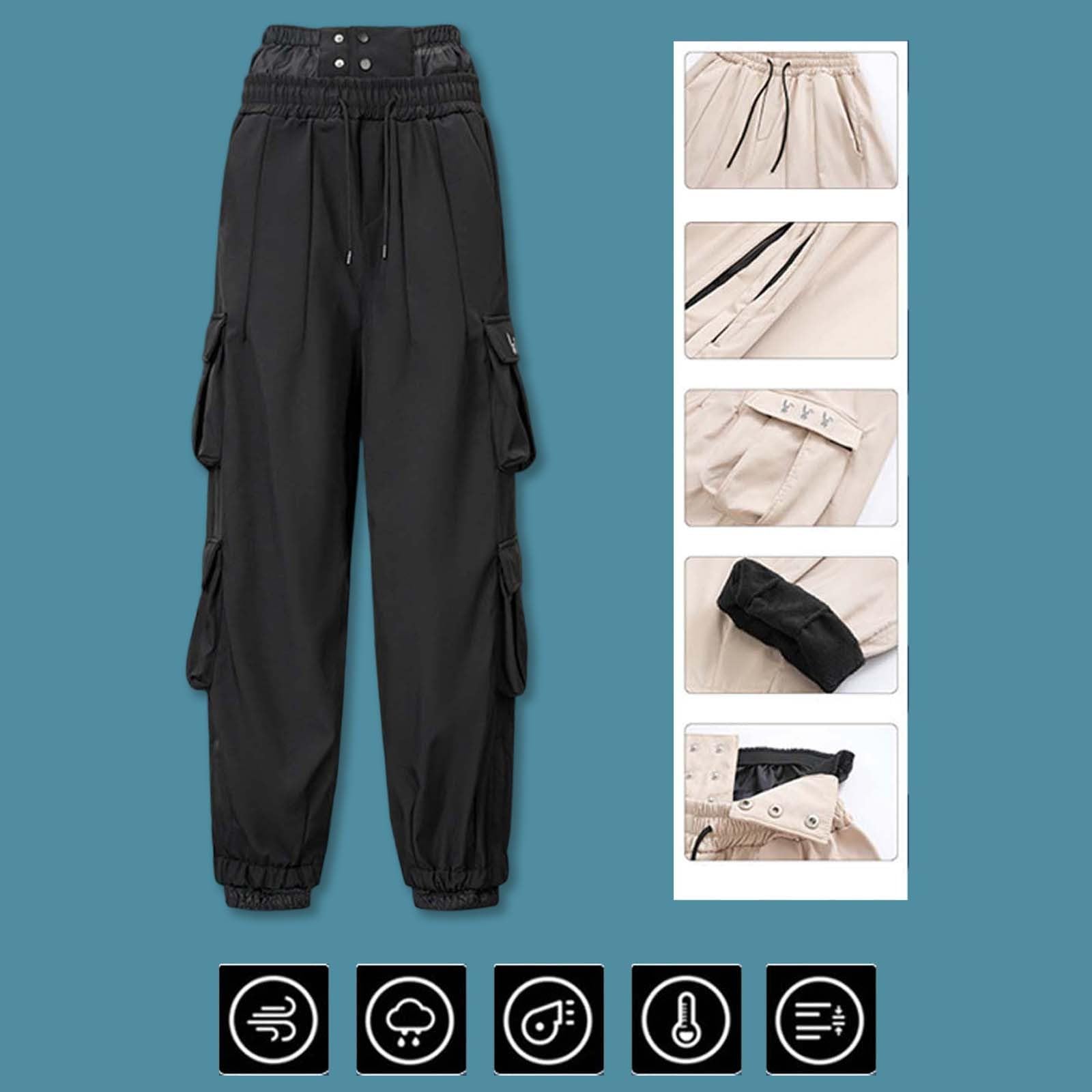 Pantalon de ski pour homme, femme, baggy de snowboard large, pantalon de neige, surdimensionné, multi-poches, imperméable, coupe-vent, respirant, chaud, randonnée, hiver, pantalon de chasse