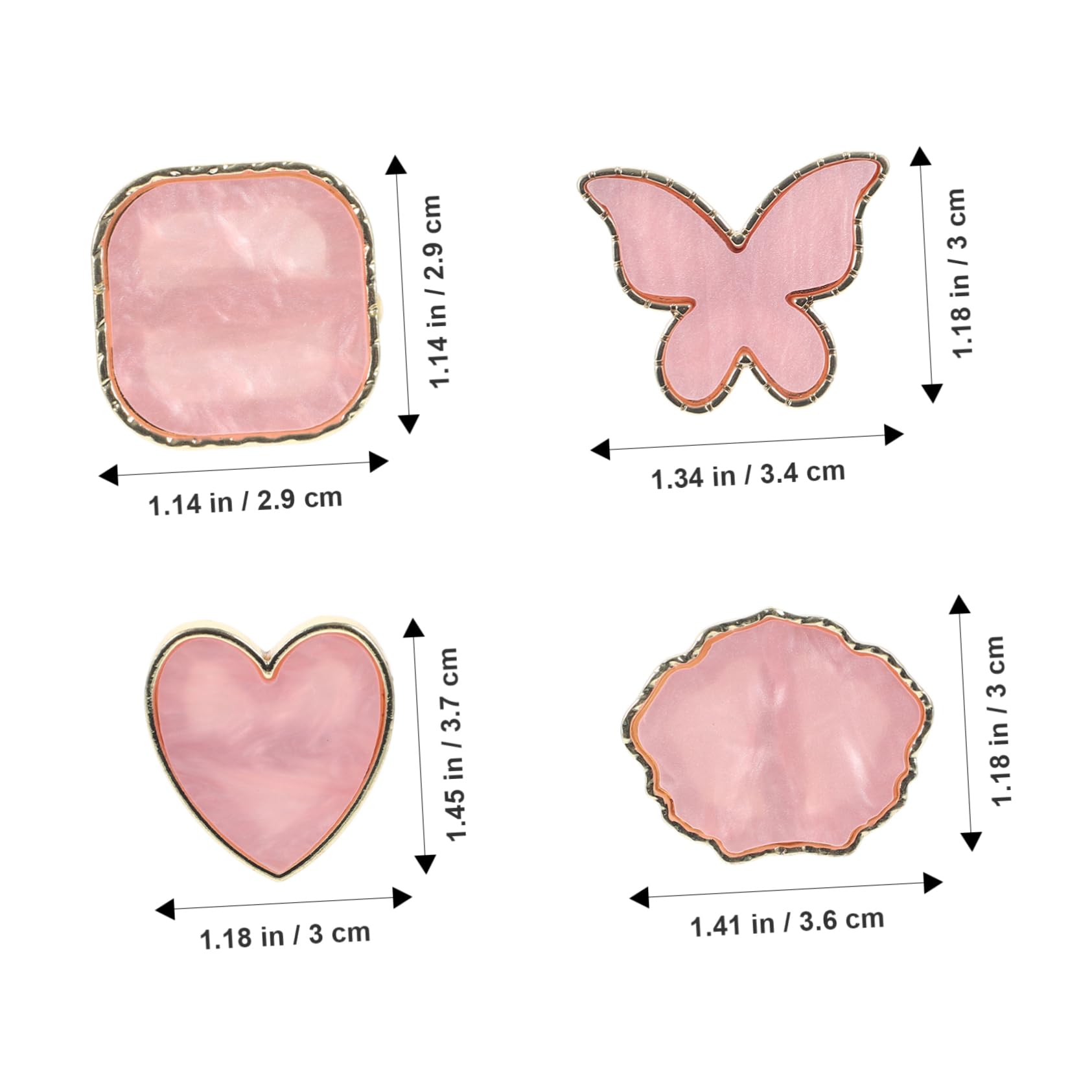 minkissy Paleta japonesa de imitación de conchas, 20 unidades, paleta de esmalte de uñas, herramientas de uñas, paletas de uñas, paletas de arte de uñas, placas de color, bandeja de corazón, aleación