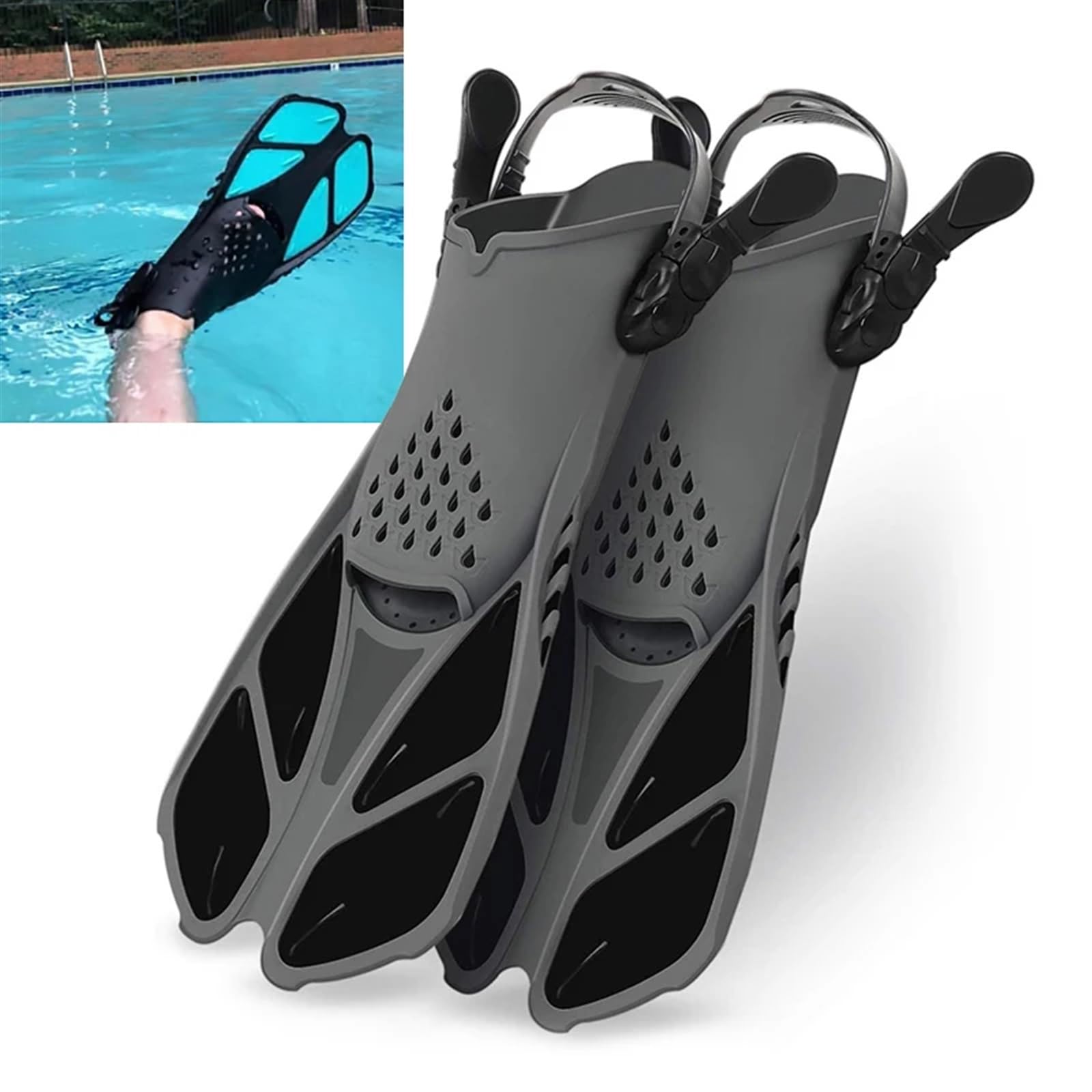 Palmes D'EntraîNement à La Natation Plongée en apnée Pied Palmes de plongée réglable Adulte Natation Confort Palmes Palmes équipement de Natation Sports Nautiques Palmes D'ApnéE Unisexe
