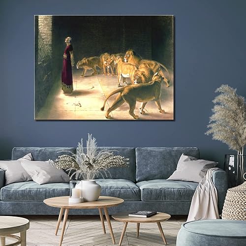 Miniatura 4 de Daniel Answer To The King In The Lions Den por Briton Riviere - Pintura vintage en lienzo impresiones artísticas para pared, pósteres e impresiones