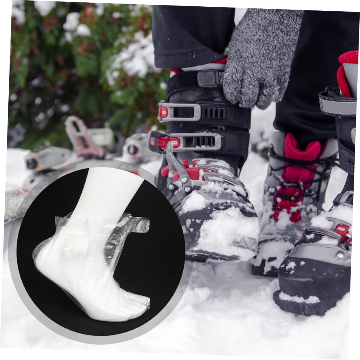 100PCS Clear Disposable Foot Covers Transparent Socks for Shoe Fitting for Skating Rinks Amusement Parks and Ski Resorts Fit for Adults