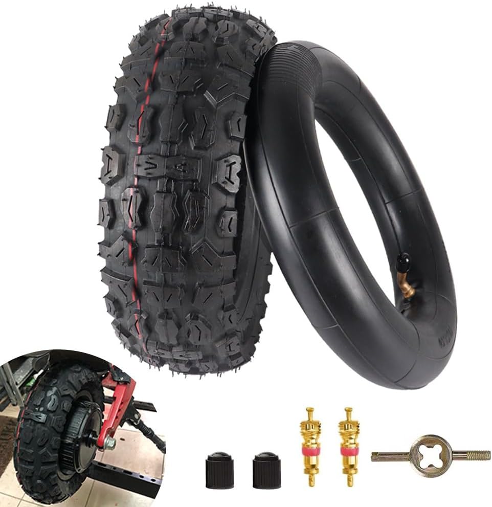 Electric Scooter Tire 10x3.0 Off Road Tire Set 80/65-6 255x80 10 inch Replacement for 6" Rim Road Tyre Non-Slip Surface for Kugoo M4 Pro Kirin M4 / M3 Scooter E-Bike ATV Dirt Bike 10x3.0