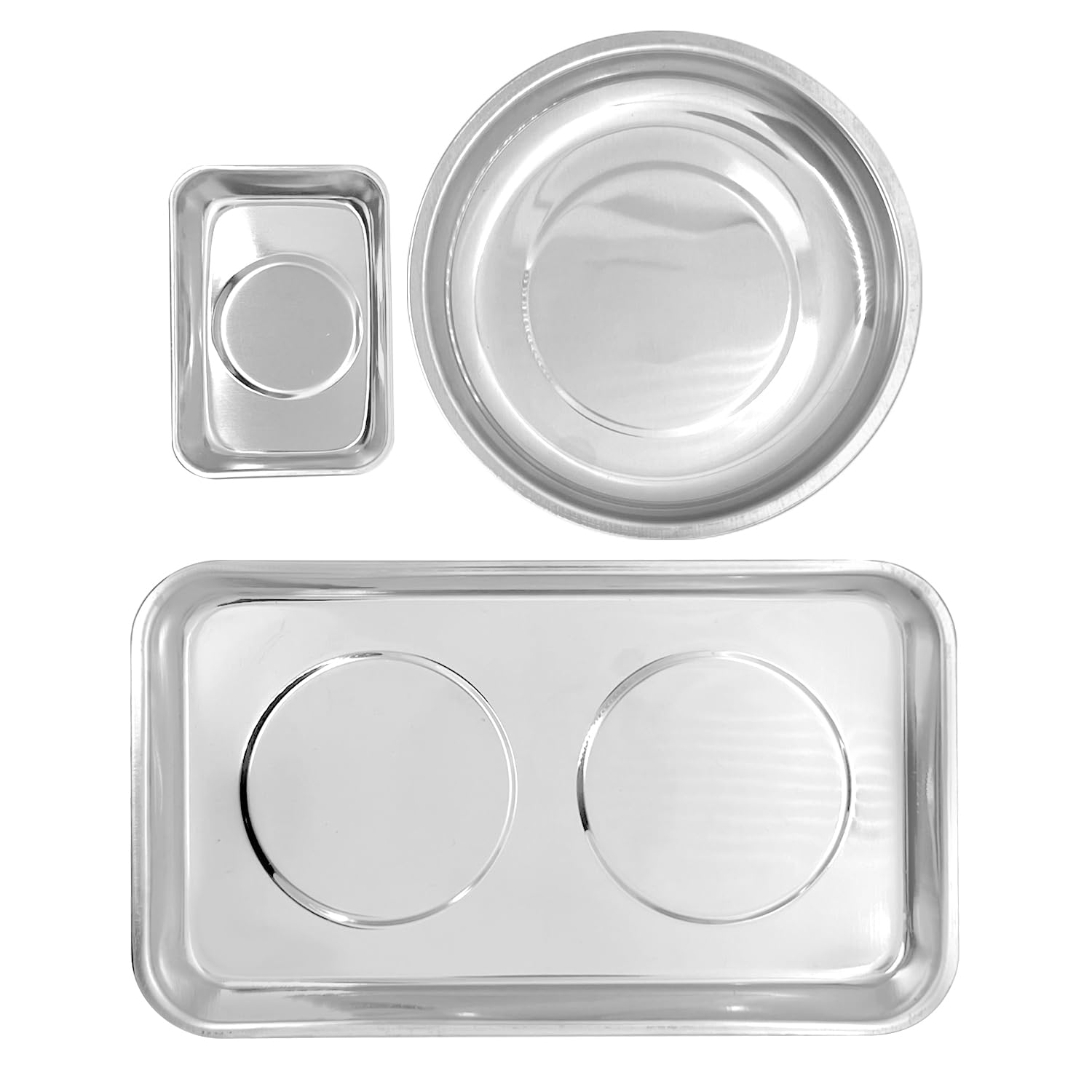 Pitlane Performance® Magnet Trays Set of 3, Stainless Steel Tray with Strong Magnet, Tool Tray