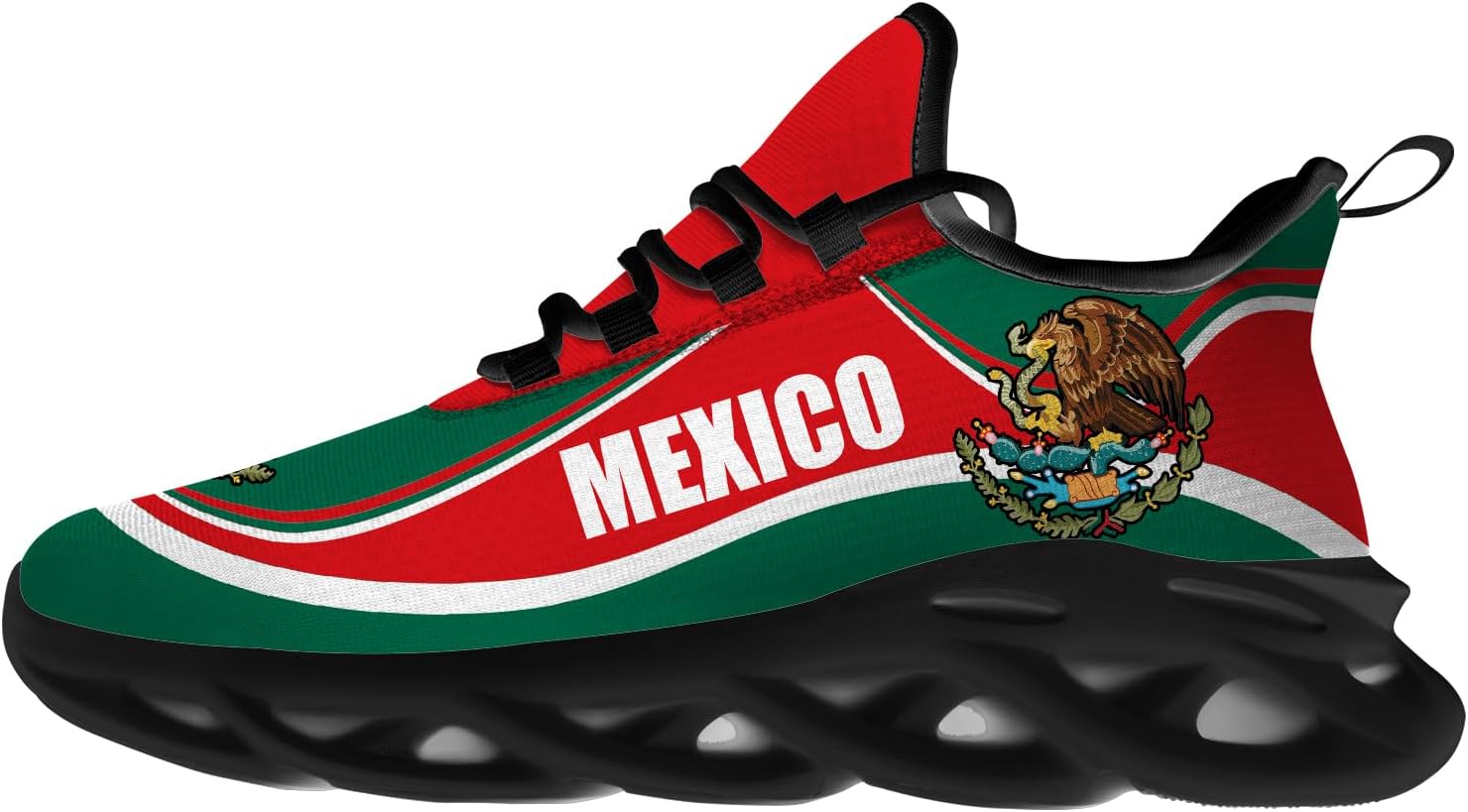 Mexico Flag Shoes for Women Men Running Shoes Athletic Sneakers Breathable Walking Tennis Shoes Gifts for Women Men