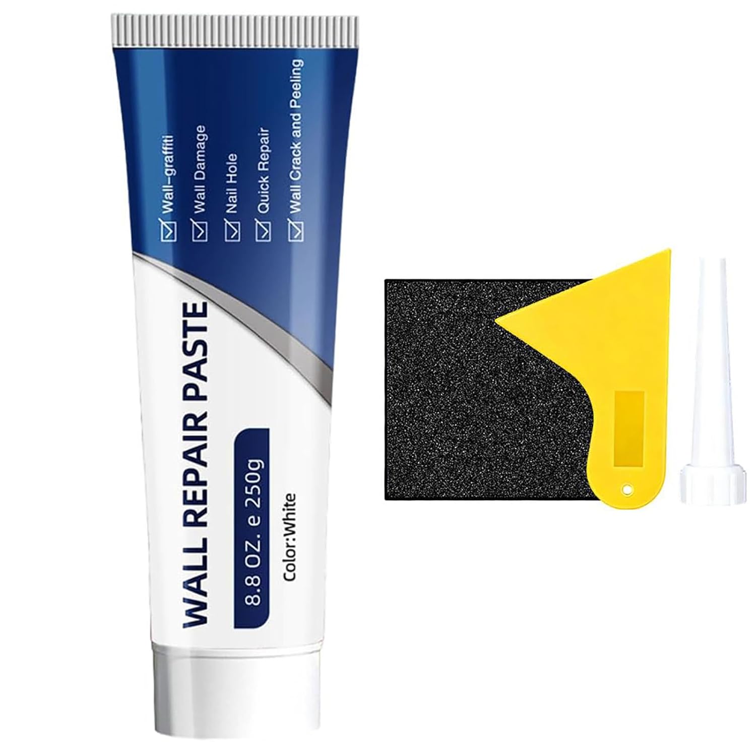 2026 New Wall Mending Agent White Spackle Wall Repair Paste Wall Repair Agent Tile Gap Filler,Drywall Patch Repair Kit with Scraper for Holes & Cracks Nail Holes, Dents & Small Damage. (1 Pcs)