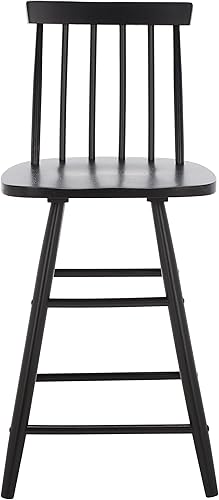Safavieh Home Collection May Farmhouse - Taburete de madera maciza con husillo negro de 25 pulgadas