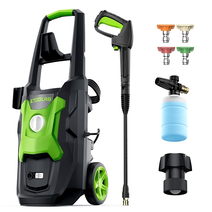 电动高压清洗机 4500PSI 适用于汽车、围栏、露台等清洁