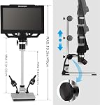 Koolertron 9 inch LCD Digital Microscope with 32G TF Card,12MP 1600X Magnification 1080P USB Microscope,5000mAh Battery,10 inch Stand with Side Light Coin Microscope for Plant/Rock/Circuit Board/Coin