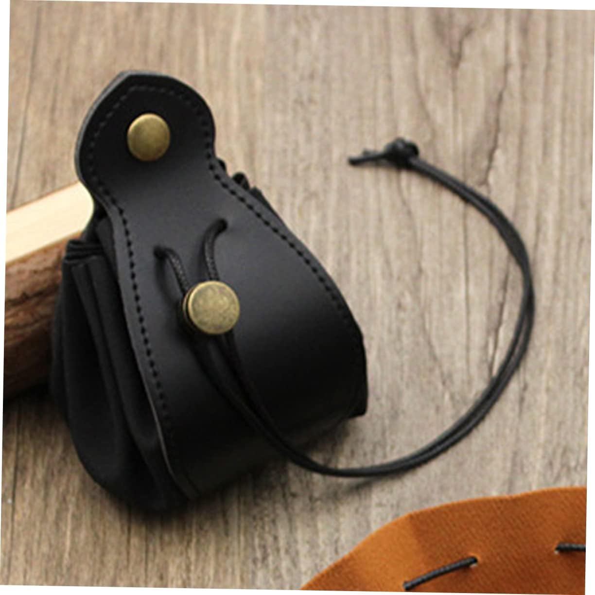 Kisangel 5pcs Portable Drawstring Dice Bag Compact Organizer for Game Dice Jewelry Items Scratch-resistant Leather Pouch