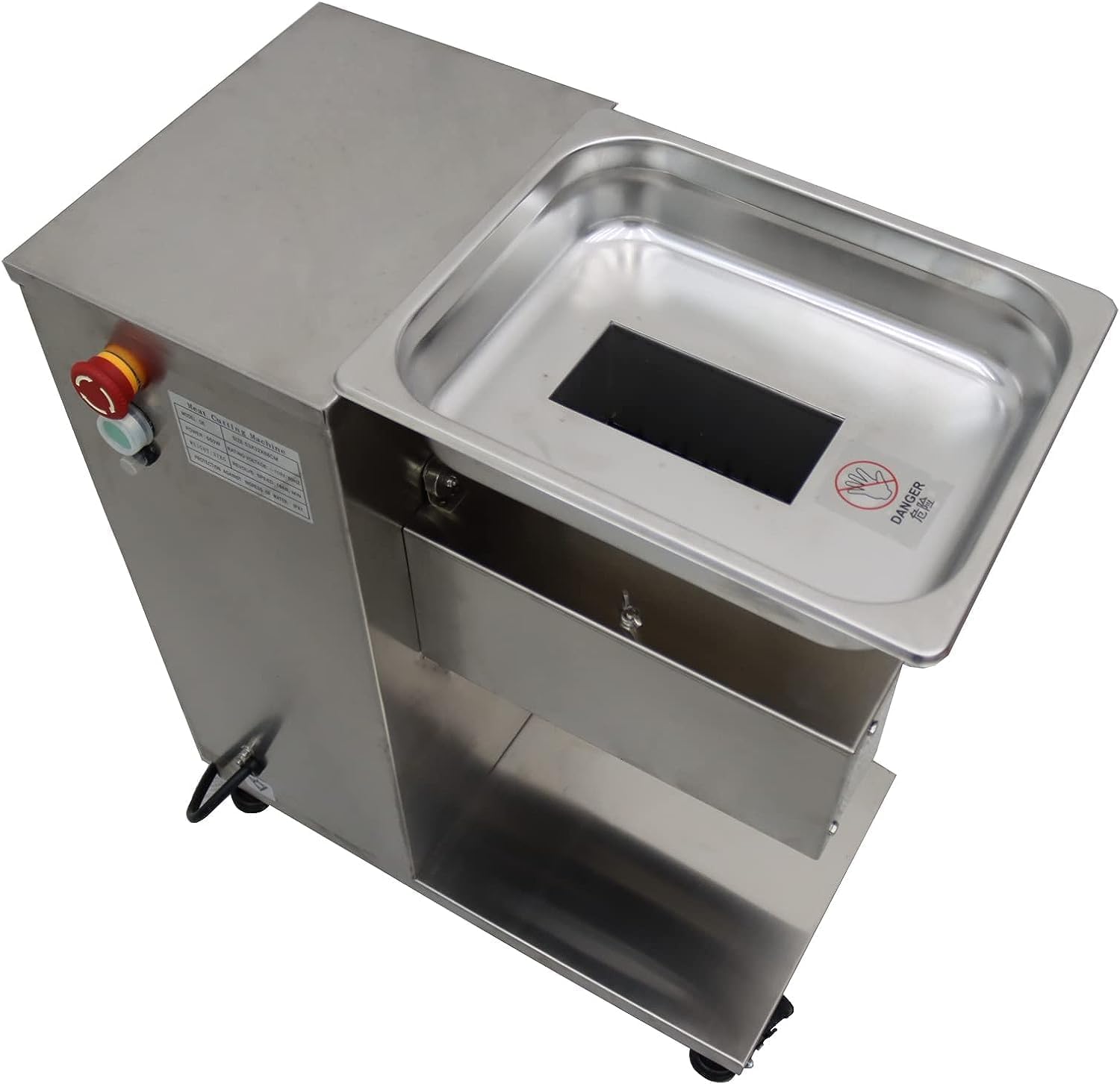 INTSUPERMAI Just Body Commercial Meat Cutting Machine Meat Slicer QE Type Meat Cutter Slicer Grinder Electric Steak Pork Meat Cutter Slicer 110V 550W 500Kg/Hour Without Blade