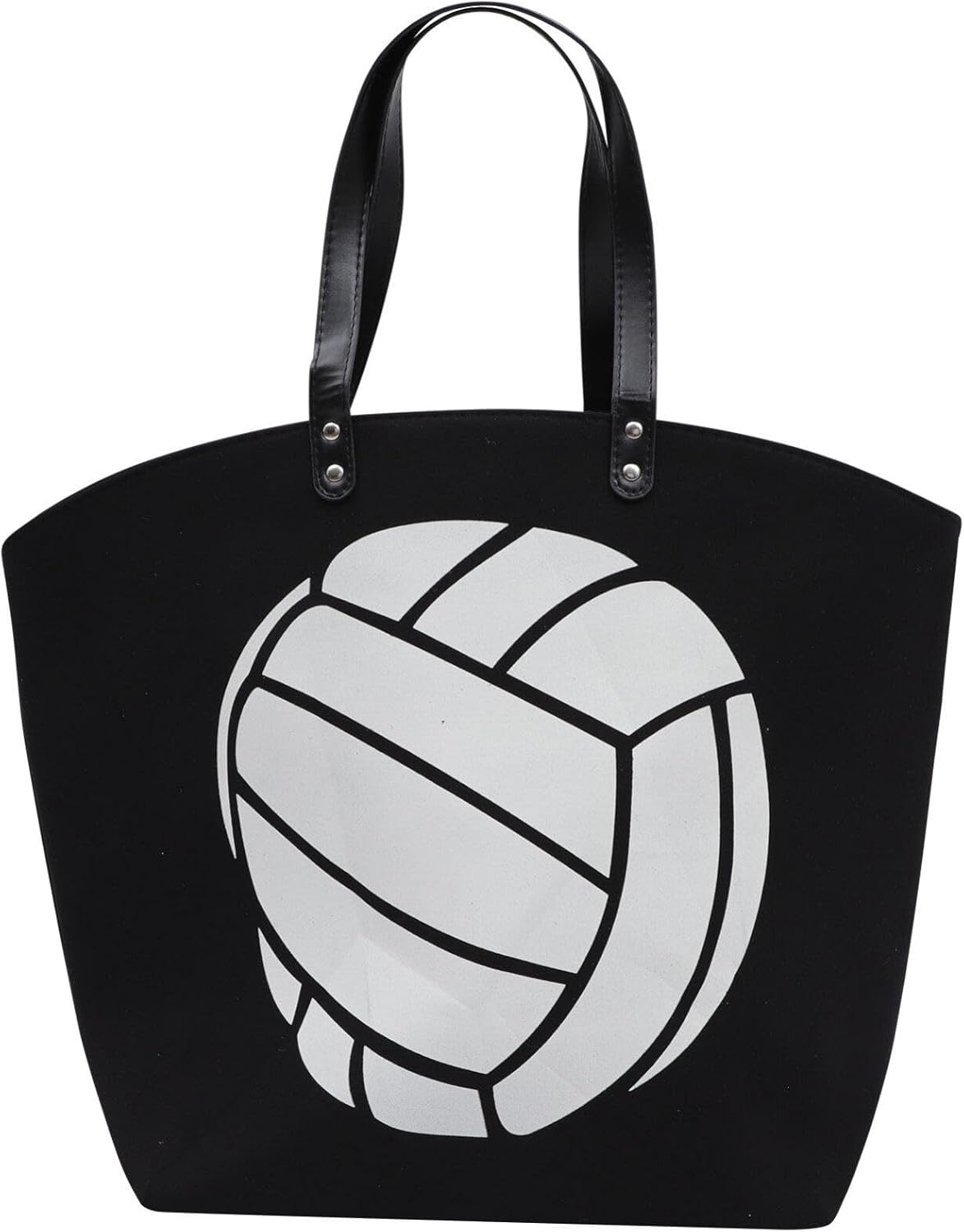 VALICLUD Women Single Shoulder Bag Sport Theme Volleyball Canvas Tote Bag Handbag