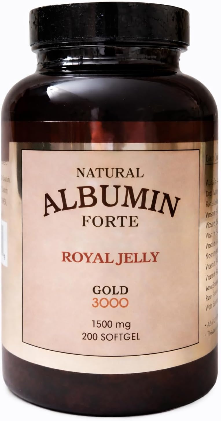 New Improved, Natural Albumin Forte Royal Jelly - 1500mg/200 Softgel