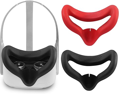 VR Face Cover - Sweat-Proof Silicone Face Cover Pad for Oculus Quest 2 VR Headset - Washable & Anti-Leakage Lightproof VR Accessories for Oculus