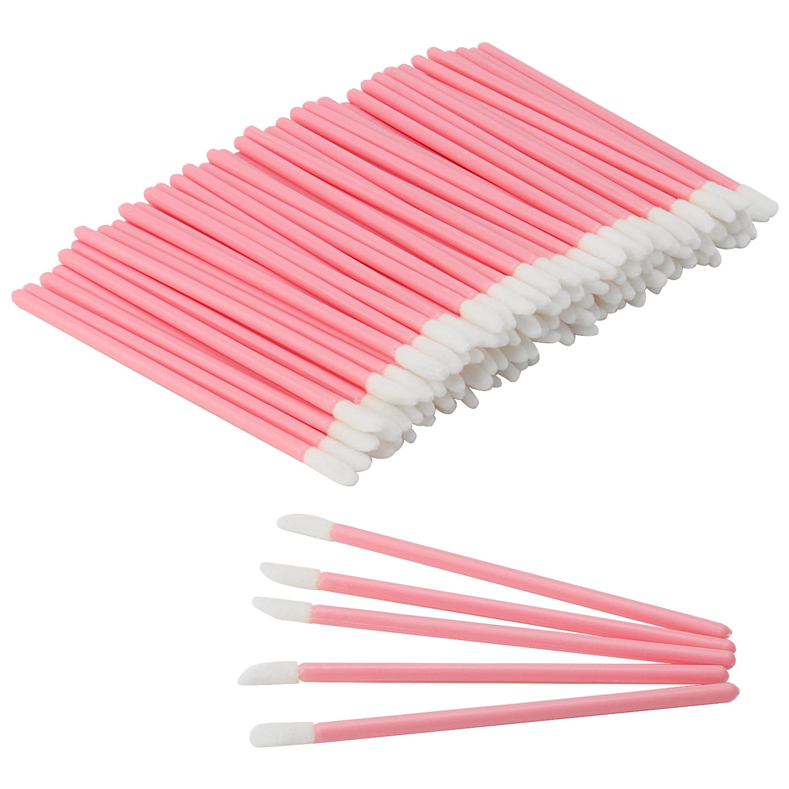 JIAYUET 600 PCS Pink Lipstick Wands Brushes, Disposable Lipgloss Applicator for Concealer Make Up, 9cm