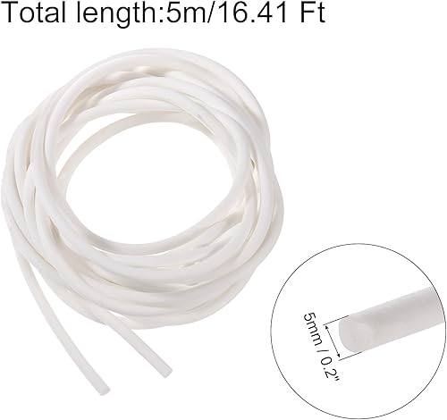Miniatura 9 de uxcell Tira de sellado de espuma de silicona, 0.2 pulgadas de diámetro, 8.21 pies (8.21 pies) de largo, esponja de goma, cuerda de goma redonda