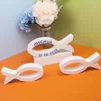 100 Pesci Legno Decorativi Bianchi - Per Battesimo, Comunione, Cresima E Tavole Festive - Foto 13