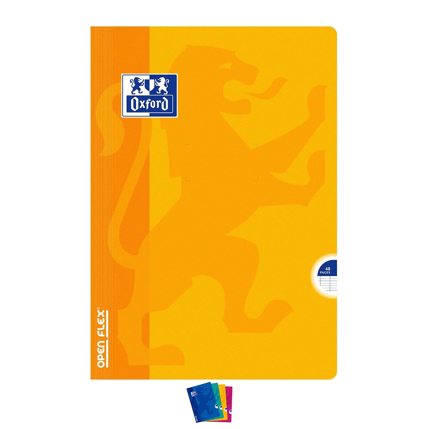 OXFORD Lot de 10 Cahiers OPENFLEX agrafé A4 48 pages grands carreaux 90g coloris aléatoire