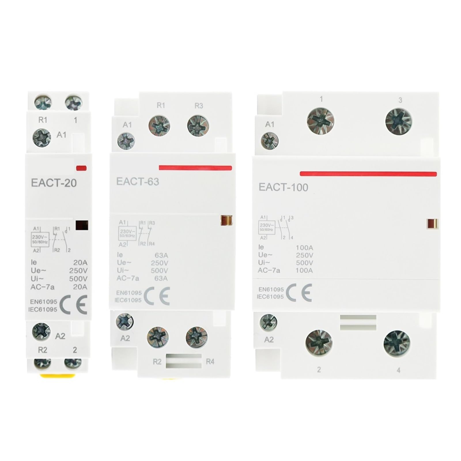 KNIUWMBMH 1PCS 2P 16-100A AC 110V 220V 50/60Hz Din Rail Household AC Modular Contactor Switch Controller 2NO 2NC 1NO1NC(100a,1NO1NC-110V)