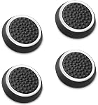 Fosmon Performance Thumb Grips Joystick Caps for Nintendo Switch 2, Switch 1, Joycon Grip, PS5, PS4, Xbox One, Xbox Series X/S, Rubber Controller Grips - Black/Blue (2 Pair - 4 Pieces)