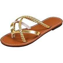 Ctreela Womens Flat Sandals Braided Slip On Sandals Round Open Toe Slide Sandal Flip Flop Thong Sandals Daily Beach Shoes