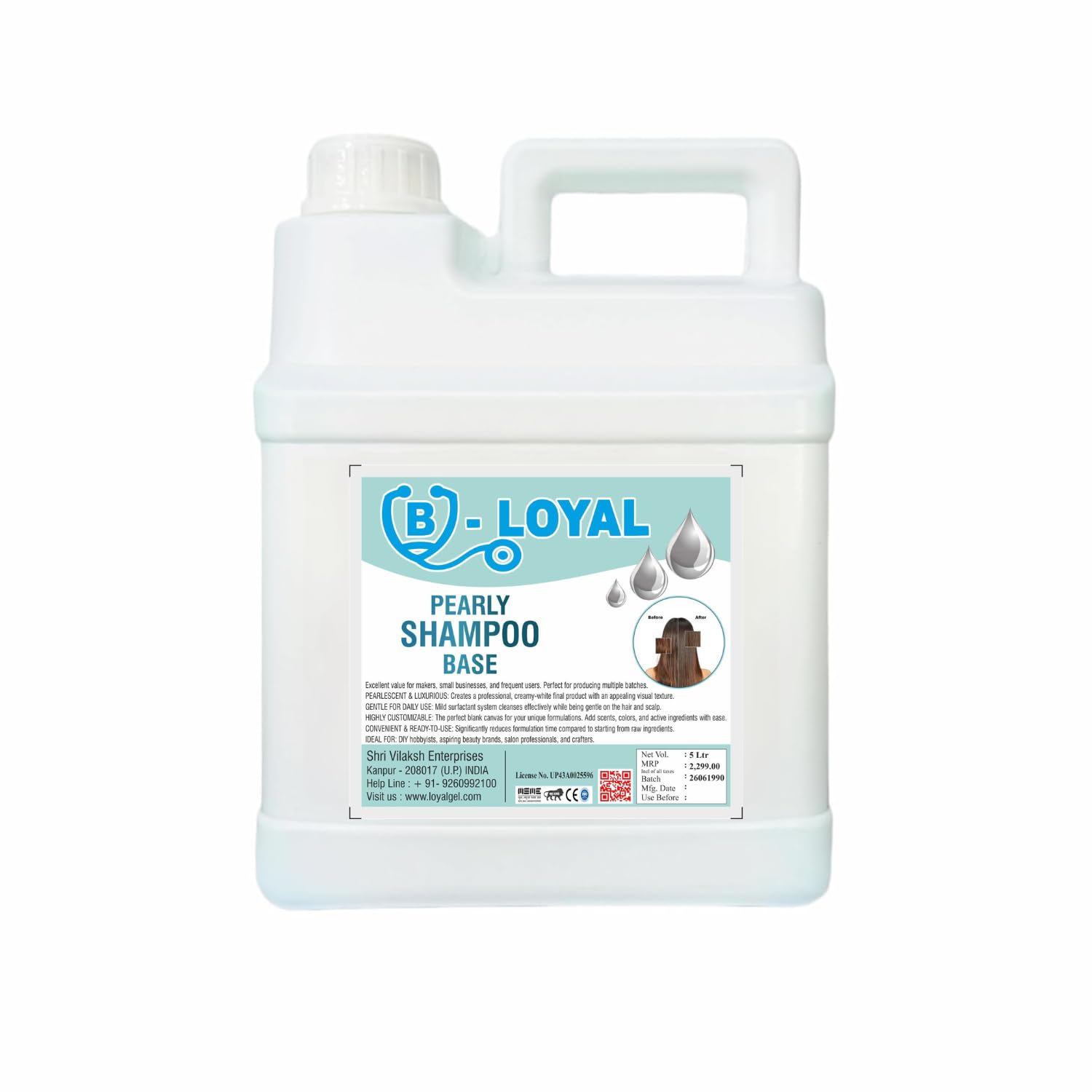 B-LOYAL Professional Pearly Shampoo Base, 5 Litre, DIY Hair Care Formulation, Gentle Formula for Custom Hair Products-image-25