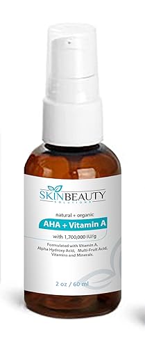 Vitamina A Crema AHA natural y orgánica eficaz - Vitamina A 5 a 1700000 UIg Crema de renovación - Corrección de tono de piel envejecimiento acné
