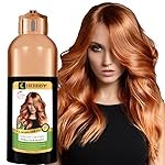 HERBBY Hair Color Shampoo for Gray Hair Coverage&Color Transform with 9 Herbal Extracts -Long Lasting(6-8 Weeks),Shiny,Evenly Colored,Instant Hair Dye Shampoo&Conditioner,500 Ml (GINGER CARAMEL COLOR)