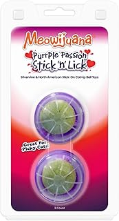 Meowijuana Stick 'n' Lick Compressed Catnip - 2 Pack | Purrple Passion | Interactive Cat Toy | Potent Hand Harvested Catni...