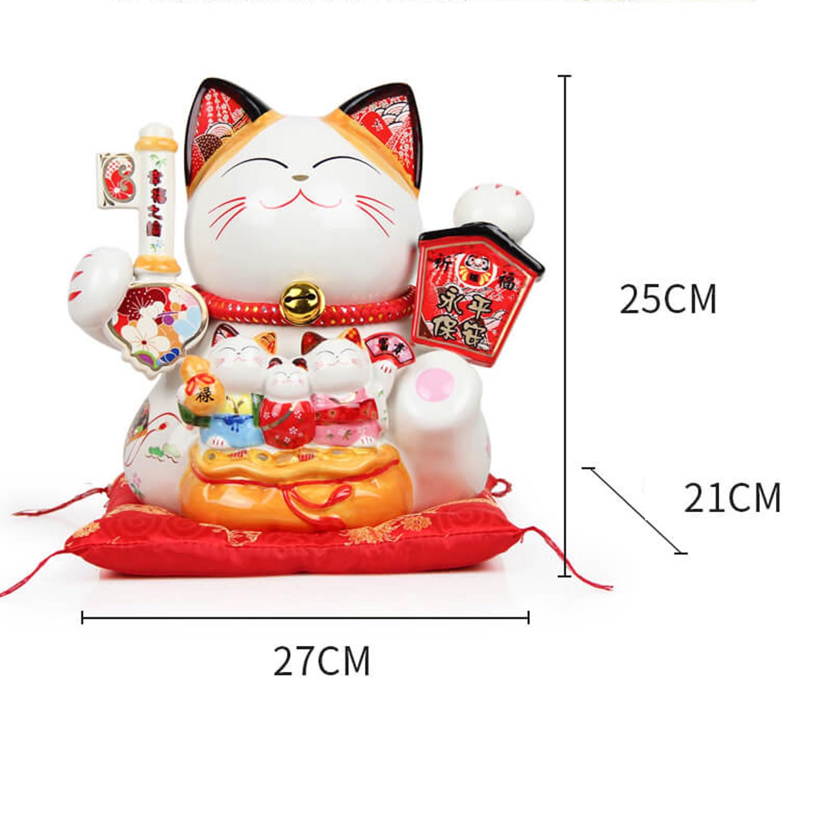 Ceramiczny szczęśliwy kot, ozdoba kota Maneki Neko , ozdoba na prezenty noworoczne, ozdobne ozdoby, bogactwo dobrobytu, rzeźba kolekcjonerska, ozdoby samochodowe do domu